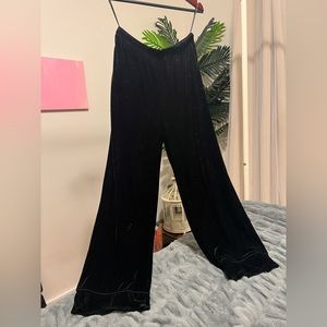 Mango velvet, wide-leg trousers